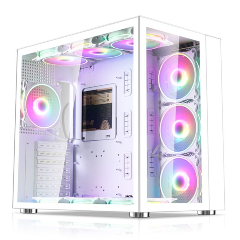 Caja Pc Gaming XANDER NEPTUNE WHITE ATX torre con 7x120mm ARGB ventiladores pre instalados