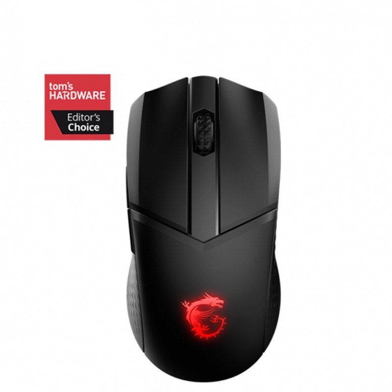 Ratón para videojuegos MSI Clutch GM41 Lightweight Wireless, Mano Derecha, Negro, RF inalámbrico, Óptico, 20000 DPI