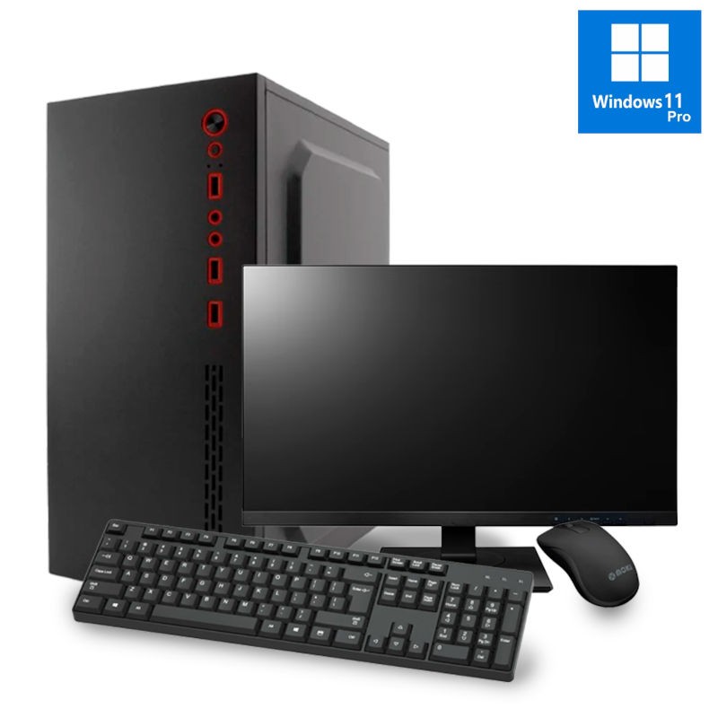 Pc Completo Oficina ECOPRO i101-22- Intel i3 10100- DDR4 8GB-SSD 500GB-Monitor 22" & Periféricos - Windows 11 Pro