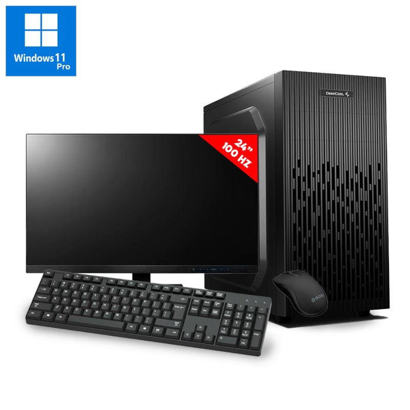 Pc Completo Oficina POWERPRO i121F RTX46-24-W11  - Intel i3 12100F - RTX 4060  - Monitor 24" & Periféricos - Windows 11 Pro