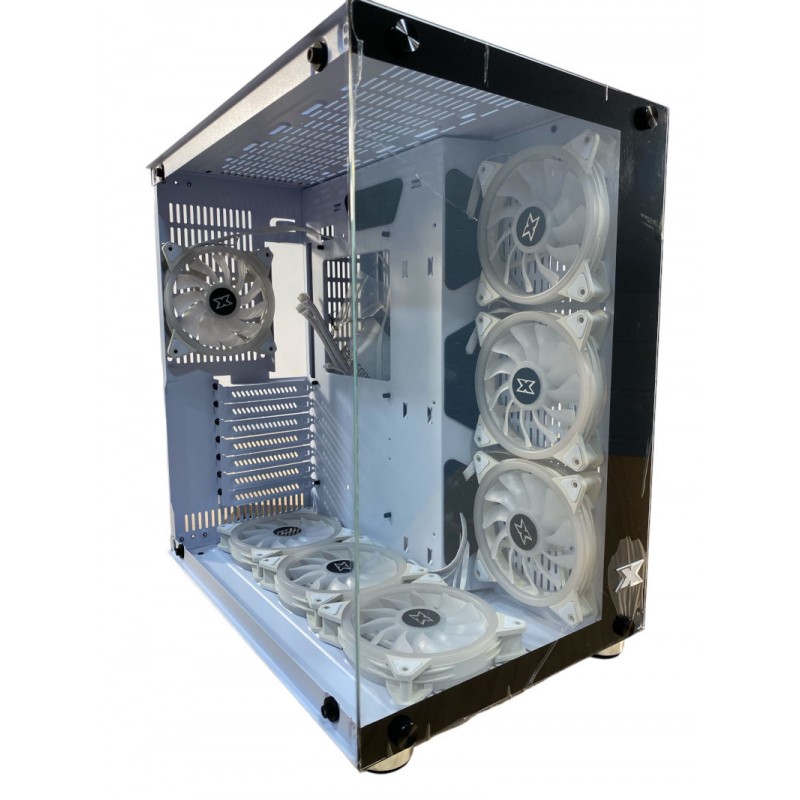 Caja Pc Gaming Xigmatek Aquarius Plus Arctic ARGB / semi torre ATX / 2 paneles de cristal templado / 7 ventiladores